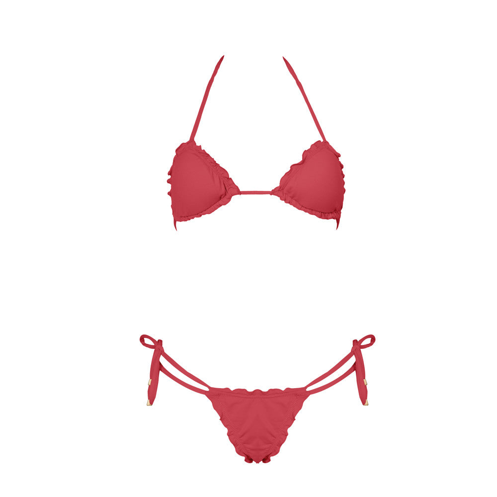 IBIZA RIPPLE BIKINI - Korallenrot IBIZA RIPPLE BIKINI - Korallenrot