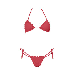 IBIZA RIPPLE BIKINI - Korallenrot