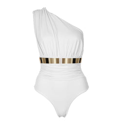 MONACO Badeanzug *STUDIO EDITION GOLD/ SILBER - WEISS
