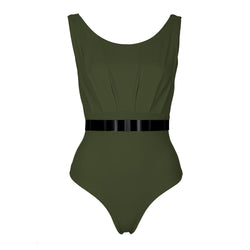 VENICE Swimsuit  * STUDIO EDITION ROSÉGOLD/ BLACK METALLIC - ALCAPARRA GREEN