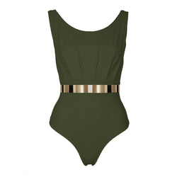 VENICE Swimsuit  *STUDIO EDITION GOLD/ SILVER - ALCAPARRA GREEN