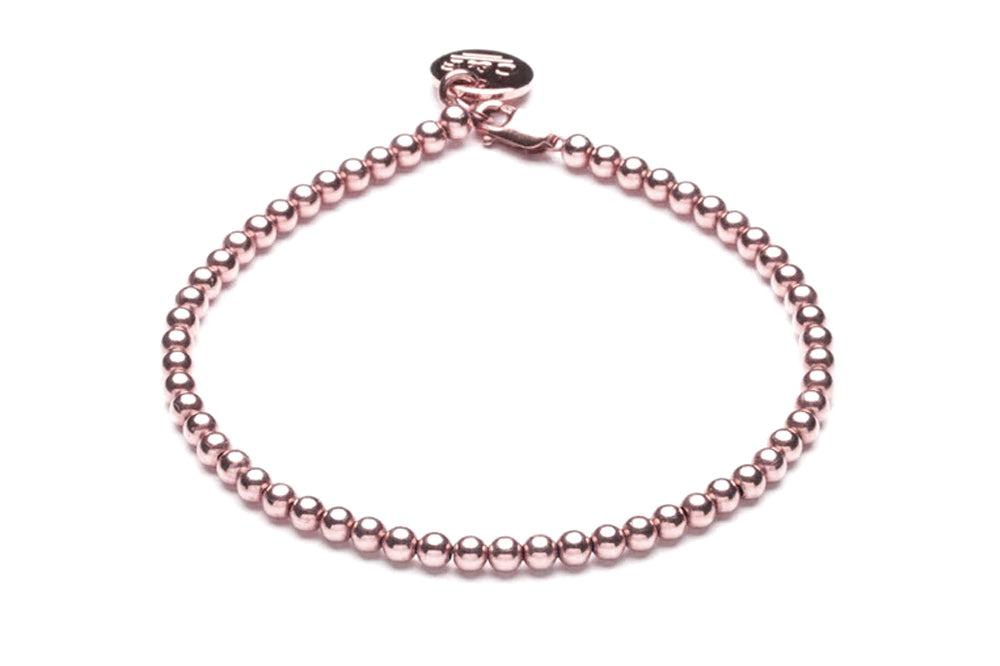 Feines Kugelarmband - elastisch oder mit Verschluss -  2.5mm -  Roségold