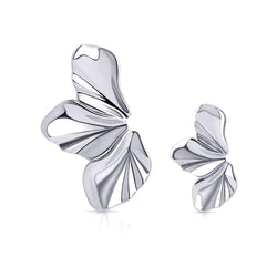 Sculptural Flow Earrings – Silber