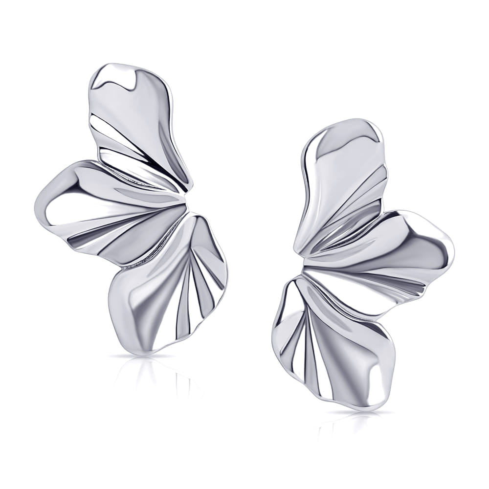 Sculptural Flow Earrings – Silber