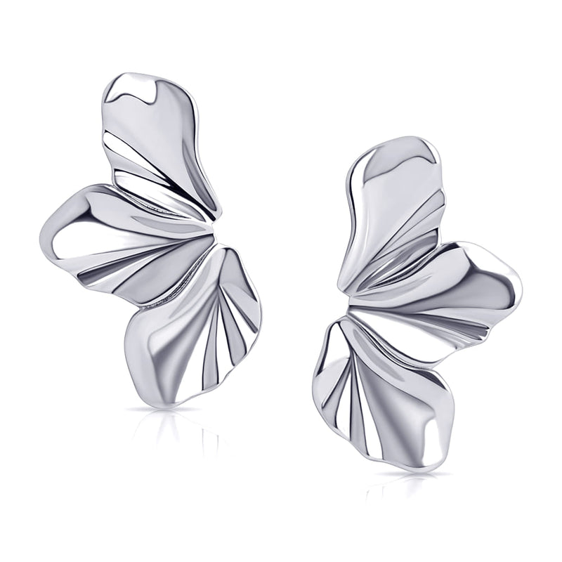Sculptural Flow Earrings – Silber