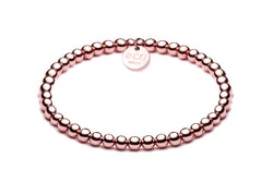 Klasisches Kugelarmband - Elastisch oder mit Verschluss - 4mm - Roségold