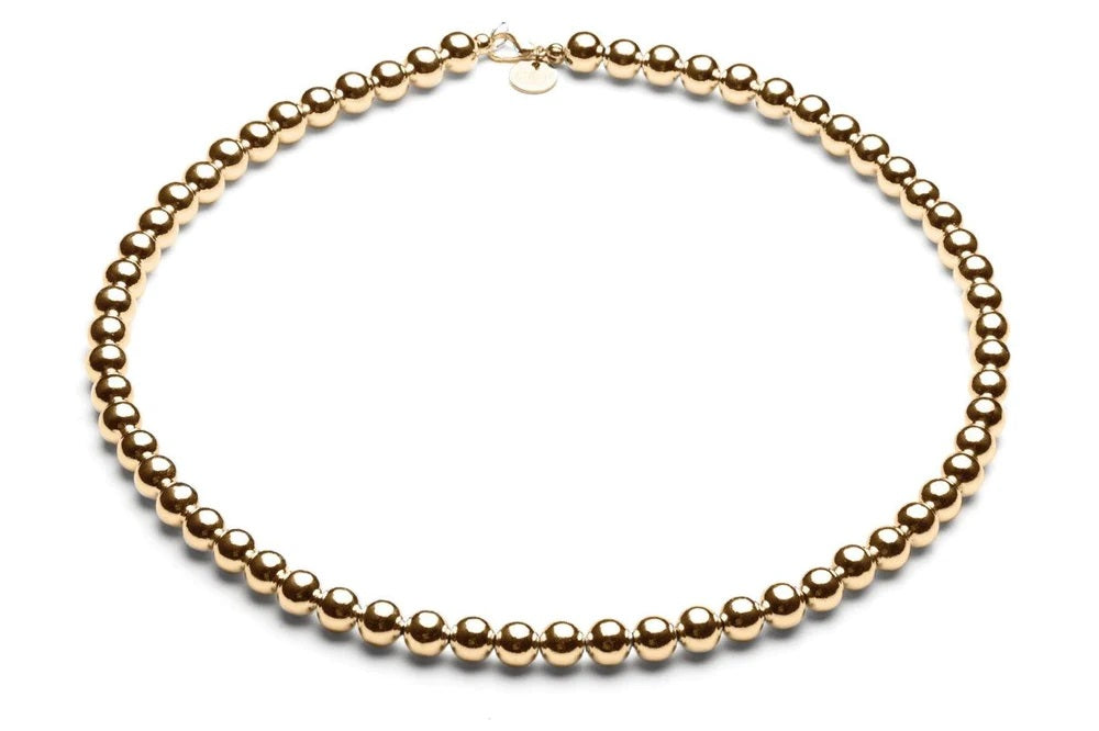 Beaded Necklace  - Kugelkette - 6mm -  Gold