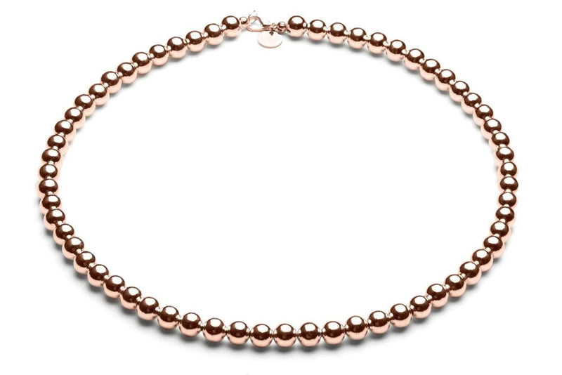 Beaded Necklace  - Kugelkette - 6mm -  Roségold