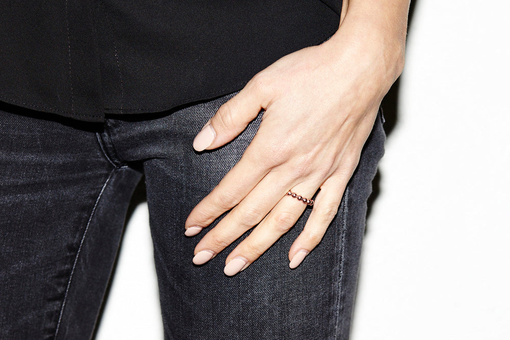 Big Beaded Ring - Kugelring - maxi - Roségold - CLASSYANDFABULOUS JEWELRY