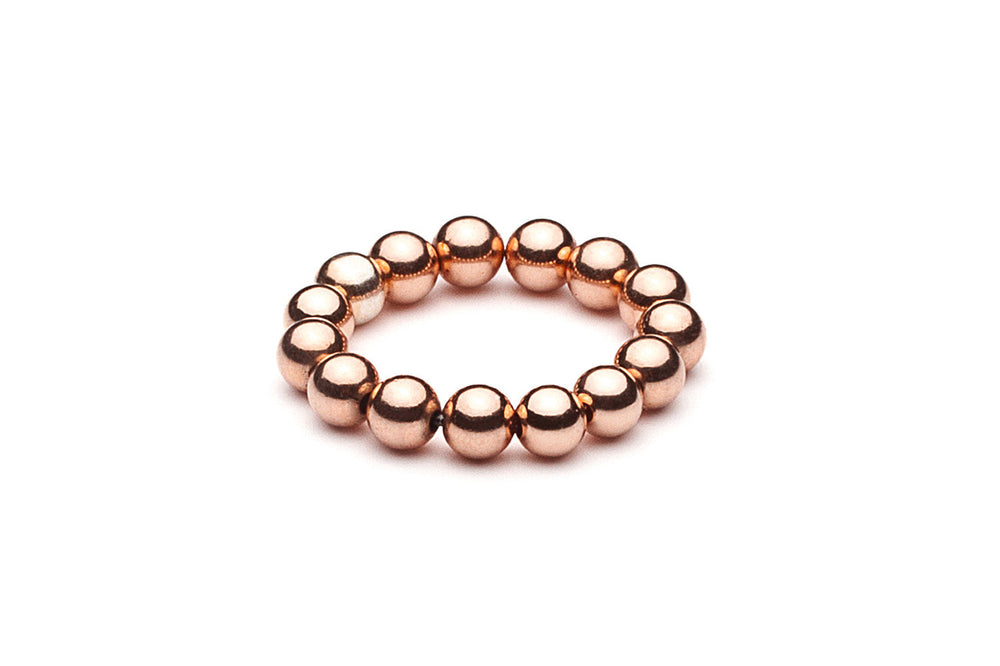 Beaded Ring  - Kugelring • elastisch • maxi -  Roségold - CLASSYANDFABULOUS JEWELRY