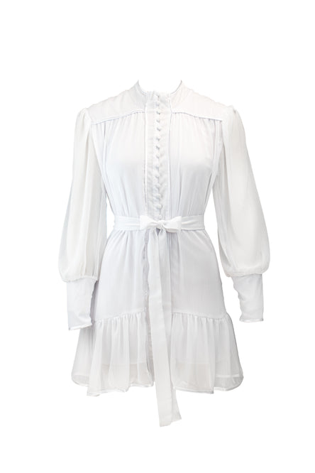 I LOVE BUTTONS DRESS - White