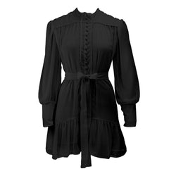 I LOVE BUTTONS DRESS - Black