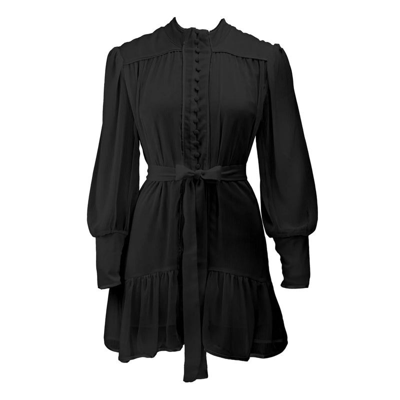 I LOVE BUTTONS DRESS - Black