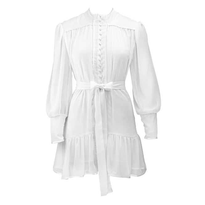 I LOVE BUTTONS DRESS - White