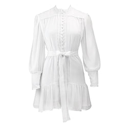 I LOVE BUTTONS DRESS - White