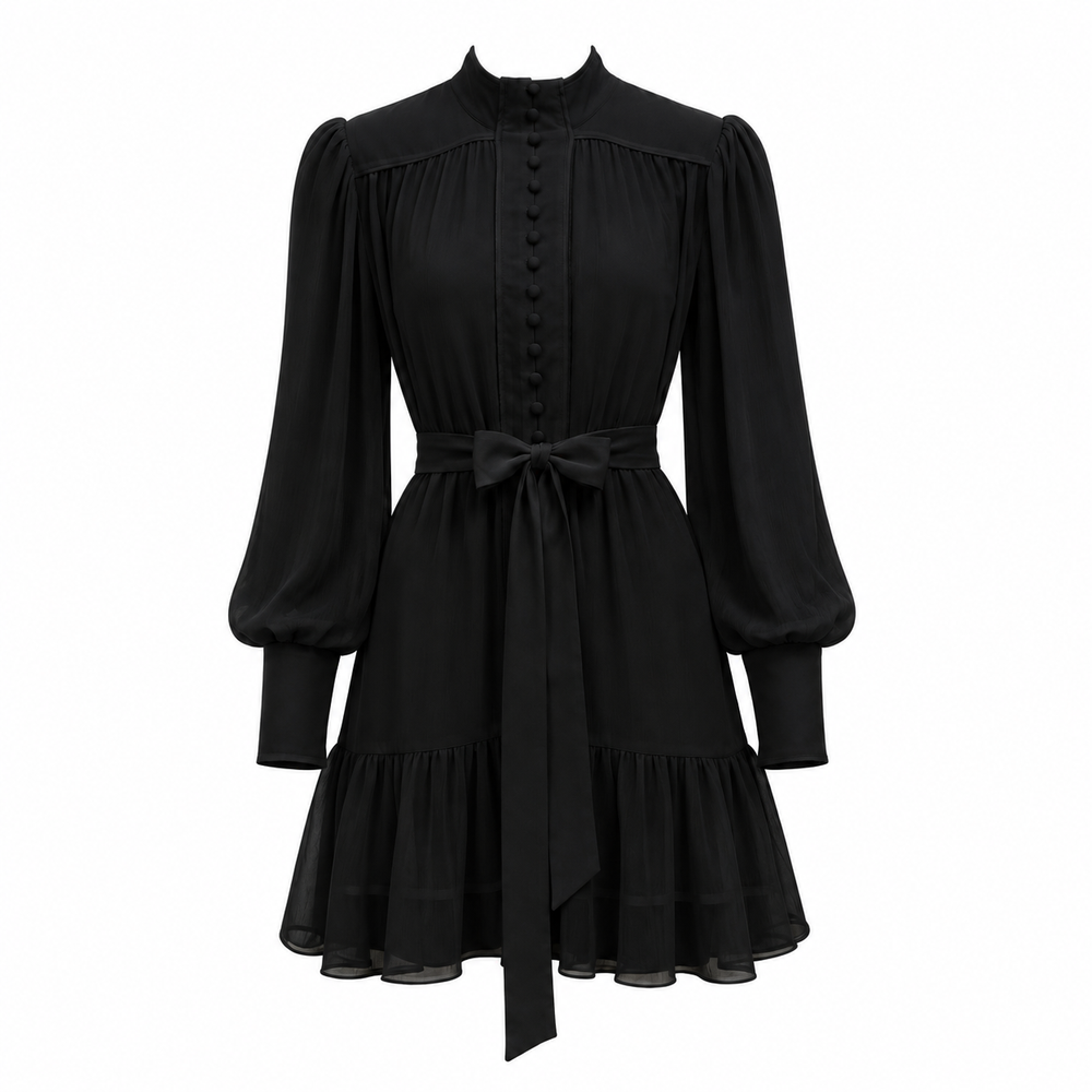 I LOVE BUTTONS DRESS - Schwarz