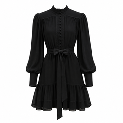 I LOVE BUTTONS DRESS - Schwarz