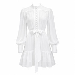 I LOVE BUTTONS DRESS - Weiß