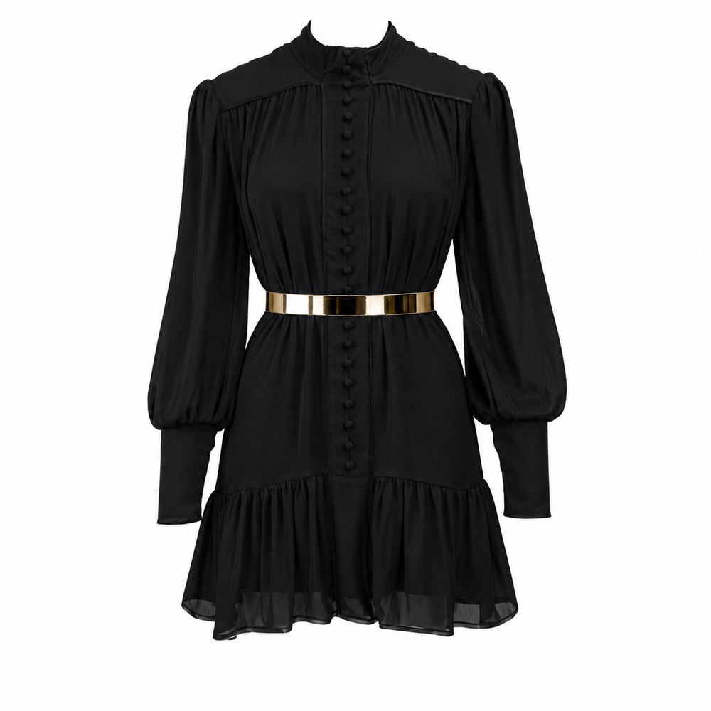 I LOVE BUTTONS DRESS - Schwarz