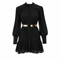 I LOVE BUTTONS DRESS - Schwarz