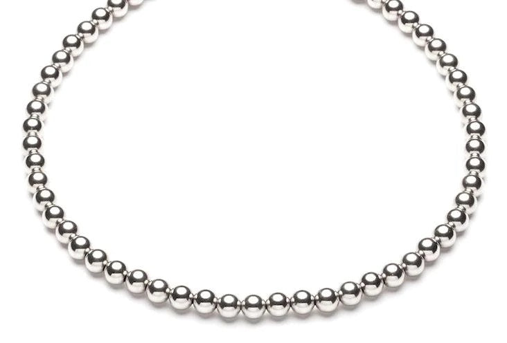 Beaded Necklace  - Kugelkette - 8mm -  Silber