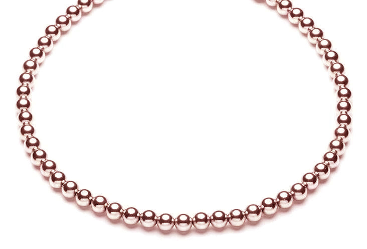 Beaded Necklace  - Kugelkette - 8mm -  Roségold