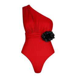 MONACO FLEUR COUTURE CORAL RED black