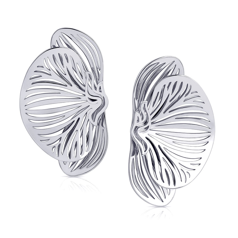 Orchid Oversize Earrings Silber