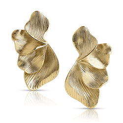 Oversize Ginkgo Leaf Earrings Gold