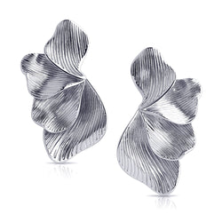 Oversize Ginkgo Leaf Earrings Silber