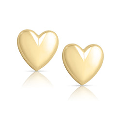 Puffy Heart Oversize Earrings Gold
