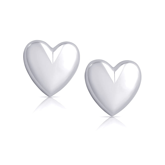 Puffy Heart Oversize Earrings Silber