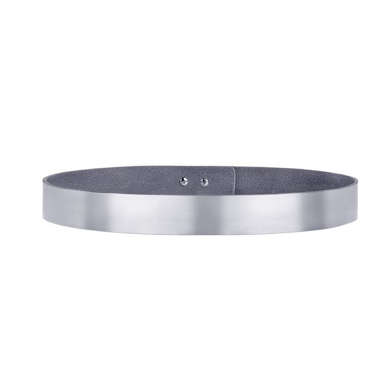 Vegan Leather Belt - Soft Silver * Pre order (shipping 10/7/25)