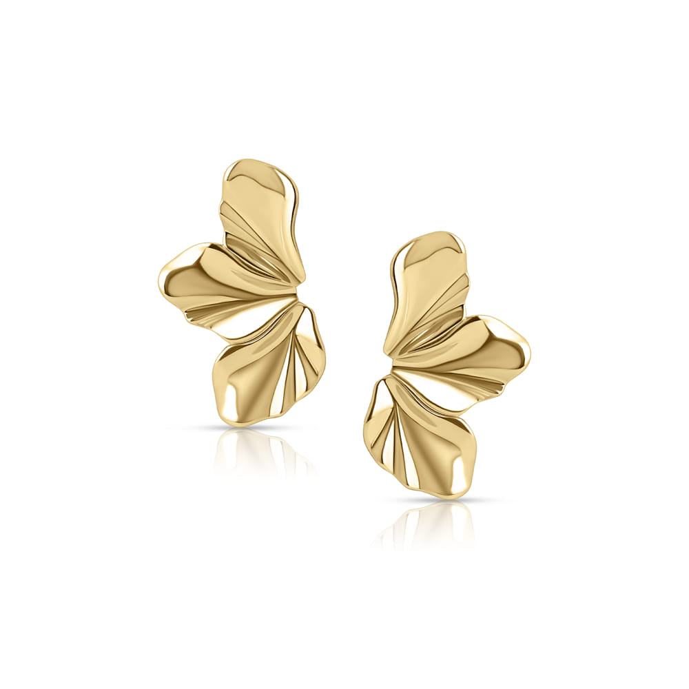 Sculptural Flow Earrings - Gold