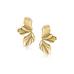 Sculptural Flow Earrings - Gold