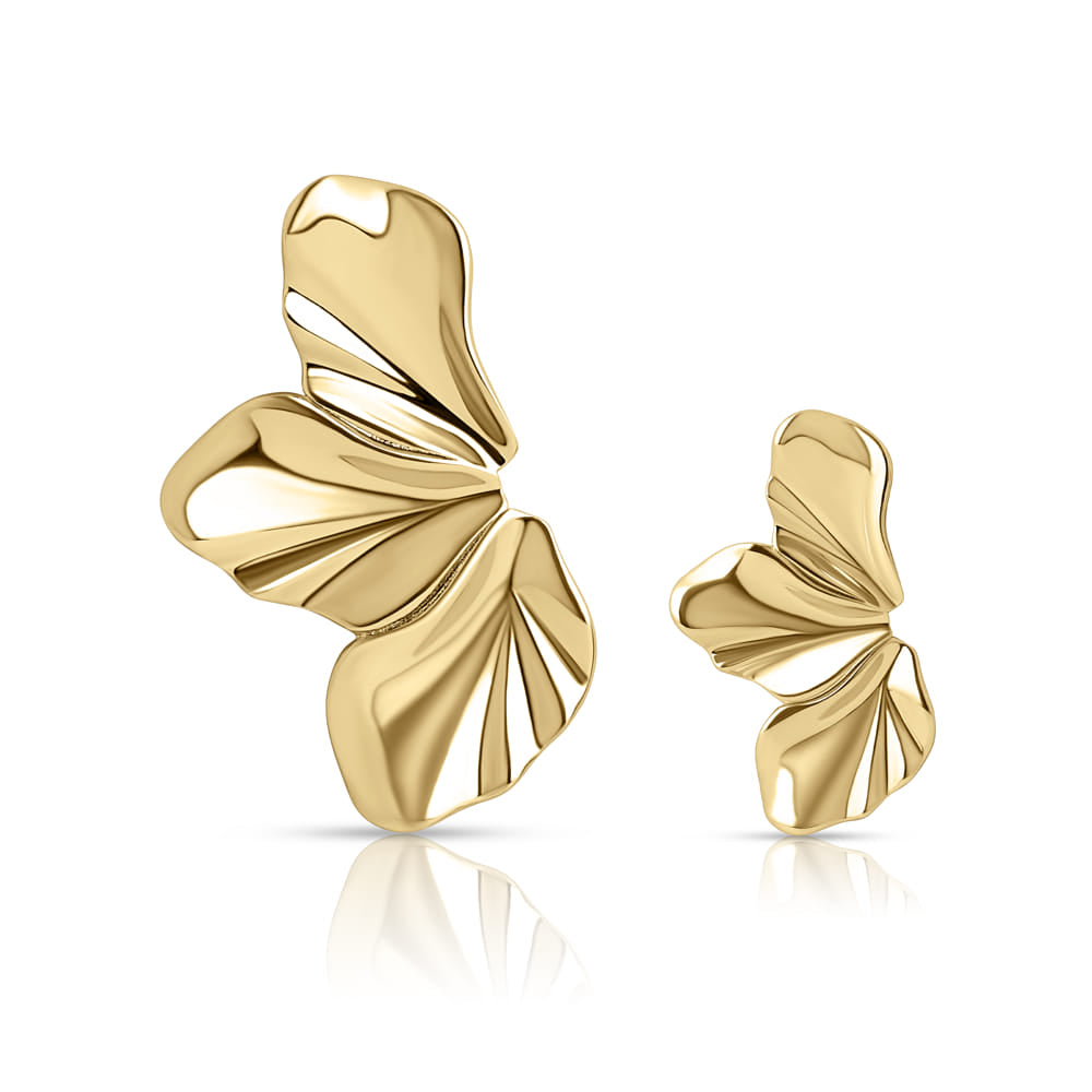 Sculptural Flow Earrings - Gold