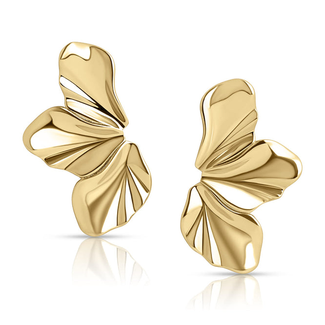 Sculptural Flow Earrings Gold