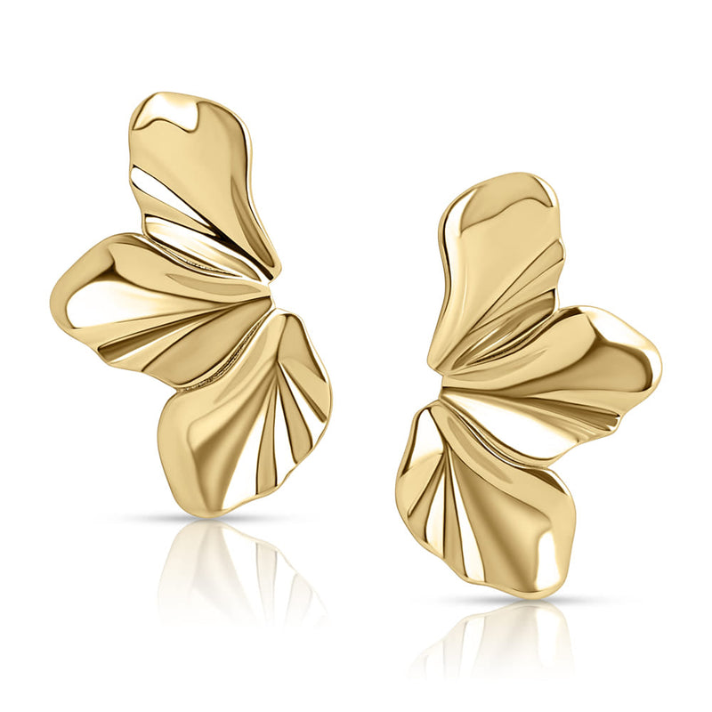 Sculptural Flow Earrings Gold