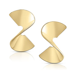 Sculptural Twist Earrings Gold