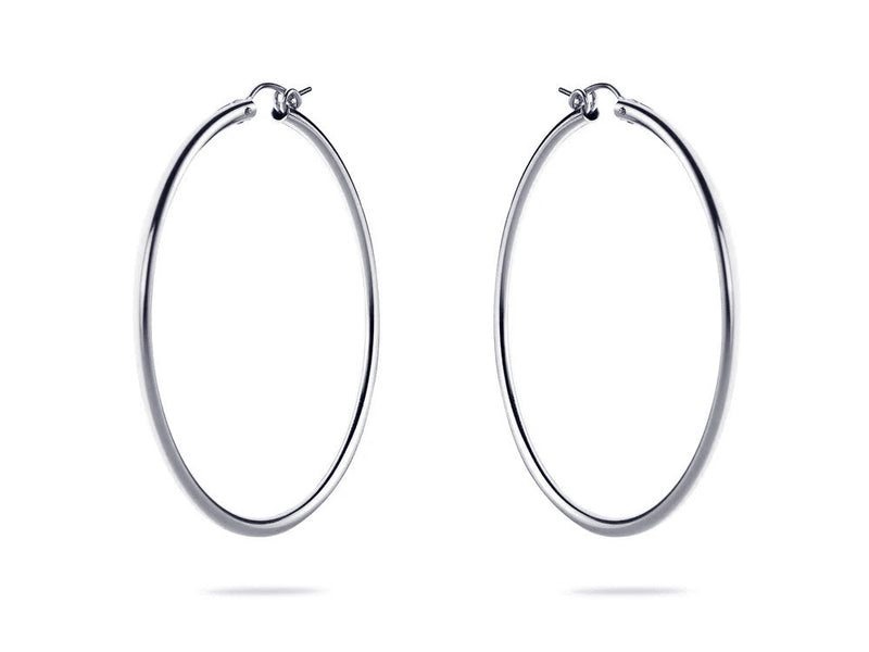 THE BIG CLASSY HOOPS - Modern creole in various sizes - silver *HANDMADE