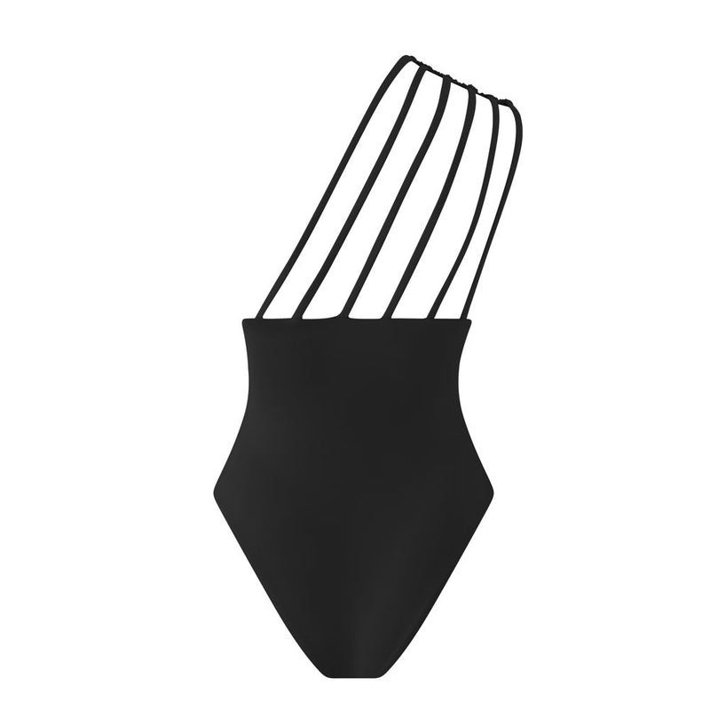 NEW: MONACO STRIPE Swimsuit Black