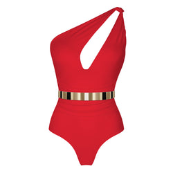 SILHOUETTE Swimsuit - STUDIO EDITION GOLD/ SILVER - CORAL RED