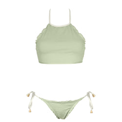 The BALI Bikini - Ecru / Juta Green - REVERSIBLE