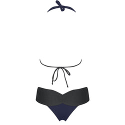 The CANCUN Bikini - Black / Azul Dark Blue - REVERSIBLE