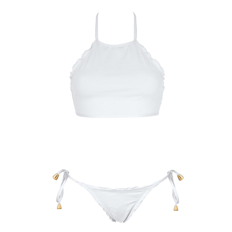 The BALI Bikini - White/ Blossom - REVERSIBLE