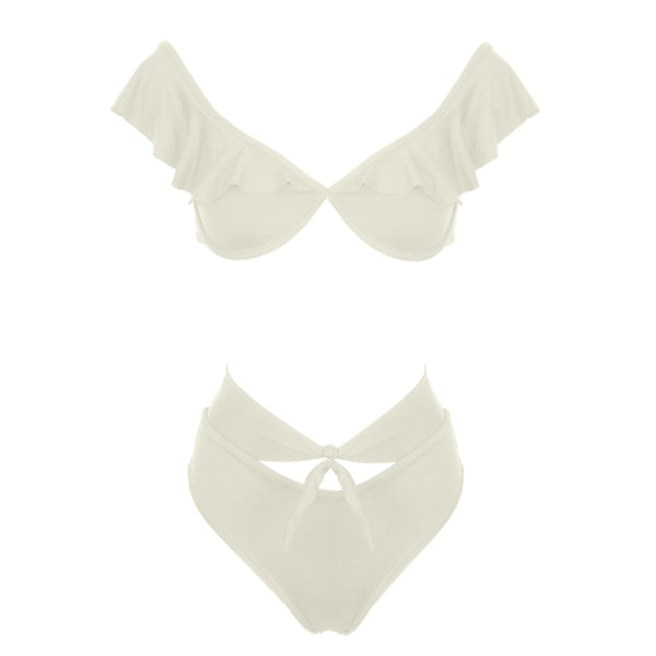 Santorini Off-Shoulder Swimsuit - White