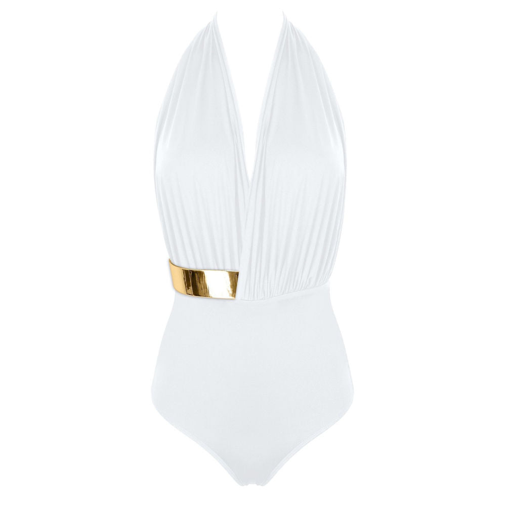 THE ST. TROPEZ GOLDEN Swimsuit - White – SEAME-SWIM